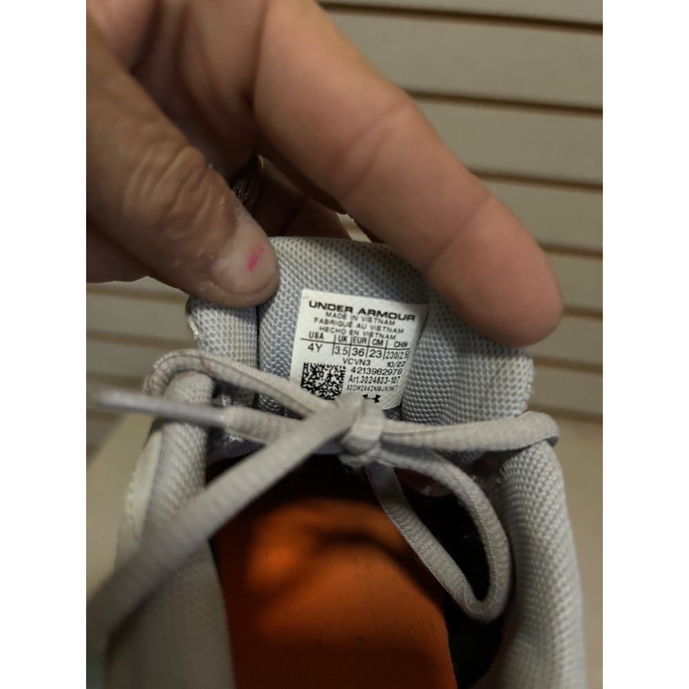 Under Armour Assert 9 Kids Running Shoes Grey Orange 3024833-107 Size 4Y - Picture 7 of 7